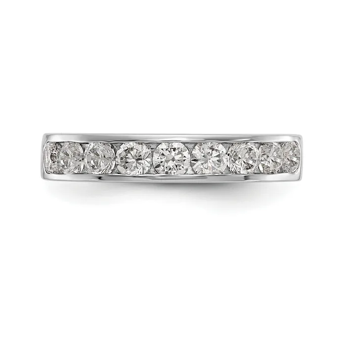Rings Goldia 093ct CZ Solid Real 14K White Gold 9Stone Channel Wedding Band Ring