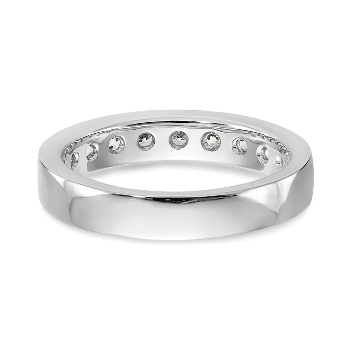 Rings Goldia 093ct CZ Solid Real 14K White Gold 9Stone Channel Wedding Band Ring
