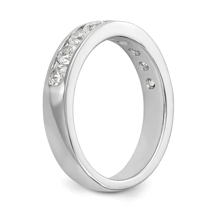 Rings Goldia 093ct CZ Solid Real 14K White Gold 9Stone Channel Wedding Band Ring