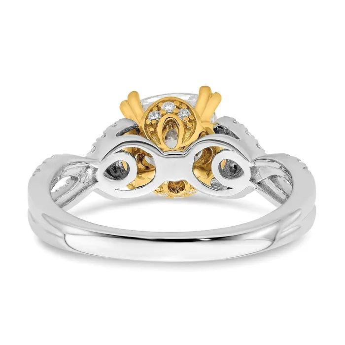 Rings Goldia 150ct CZ Solid Real 14k Twotone Polish 1 12ct Cushion Engage Dia Ring