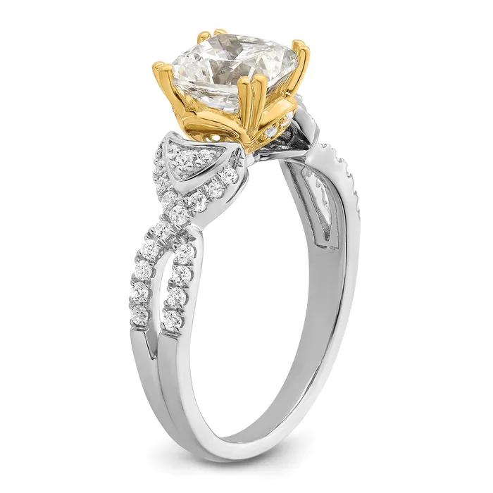Rings Goldia 150ct CZ Solid Real 14k Twotone Polish 1 12ct Cushion Engage Dia Ring