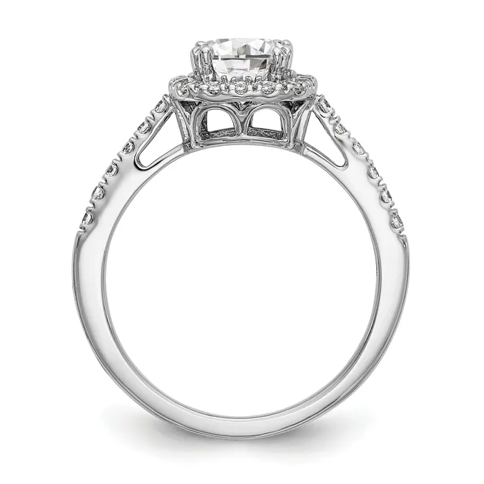 Rings Goldia 150ct CZ Solid Real 14K White Gold Cushion Halo Engagement Ring