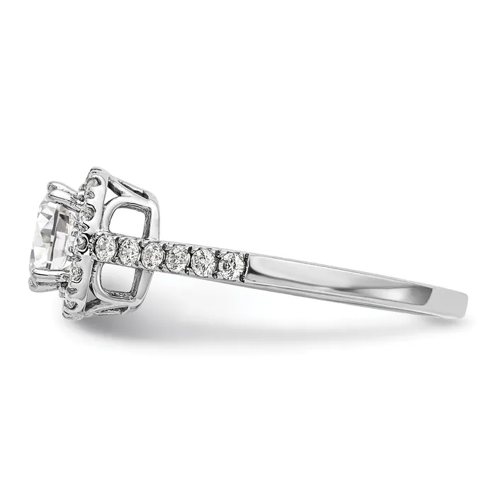 Rings Goldia 150ct CZ Solid Real 14K White Gold Cushion Halo Engagement Ring