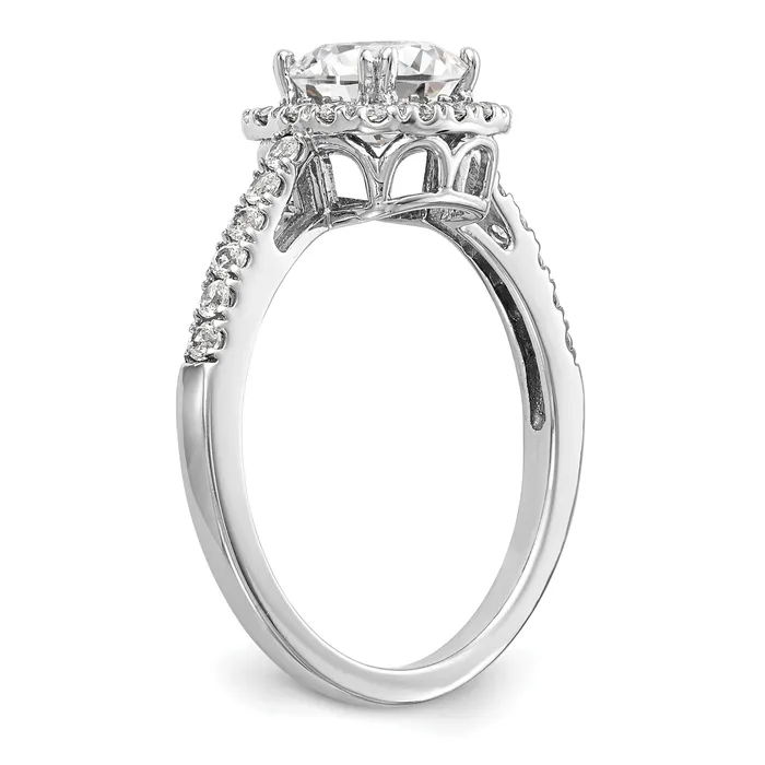 Rings Goldia 150ct CZ Solid Real 14K White Gold Cushion Halo Engagement Ring