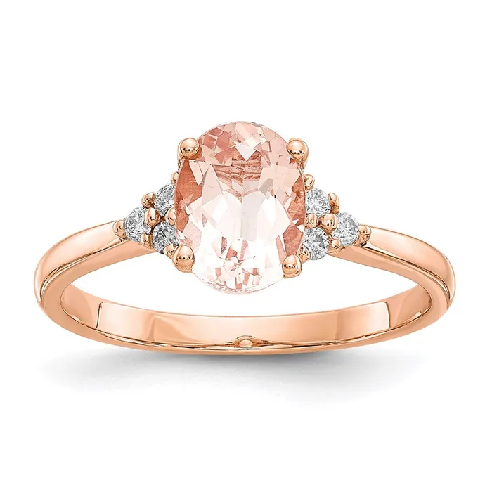 Rings Goldia 14k Rose Gold Morganite u0026 Real Diamond Ring