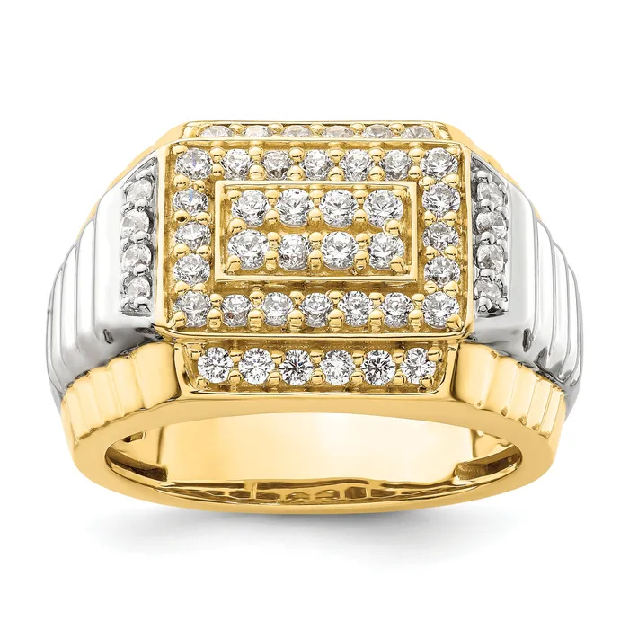 Rings Goldia 14k TwoTone 1 Ct Lab Grown Diamond VSSI G Mens Ring