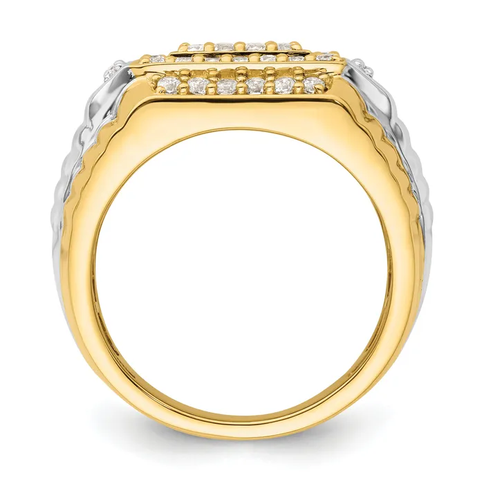 Rings Goldia 14k TwoTone 1 Ct Lab Grown Diamond VSSI G Mens Ring