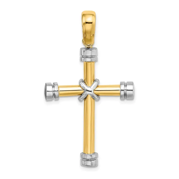 Rings Goldia 14k Twotone Gold Polished w X In Center Cross