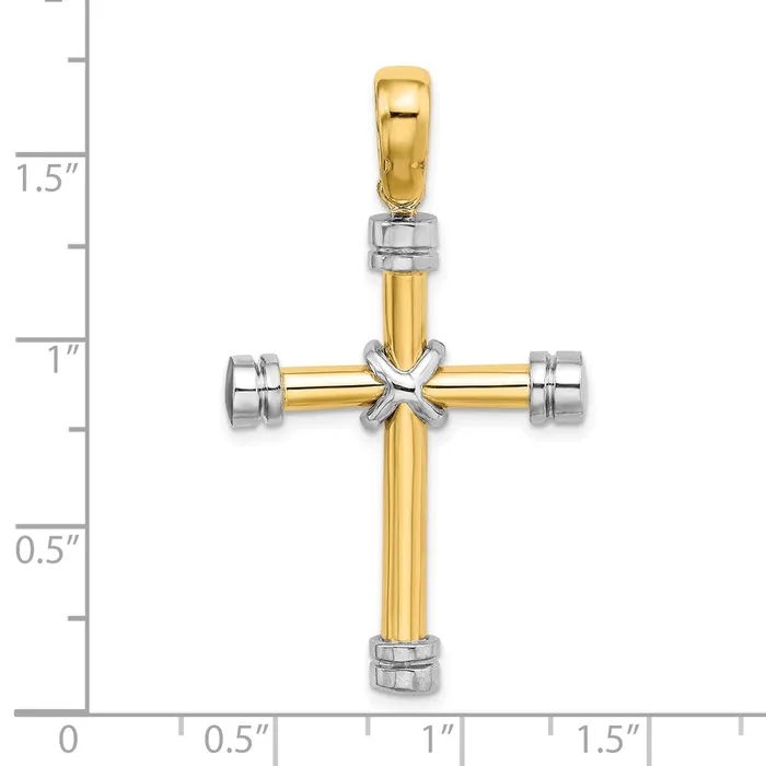 Rings Goldia 14k Twotone Gold Polished w X In Center Cross