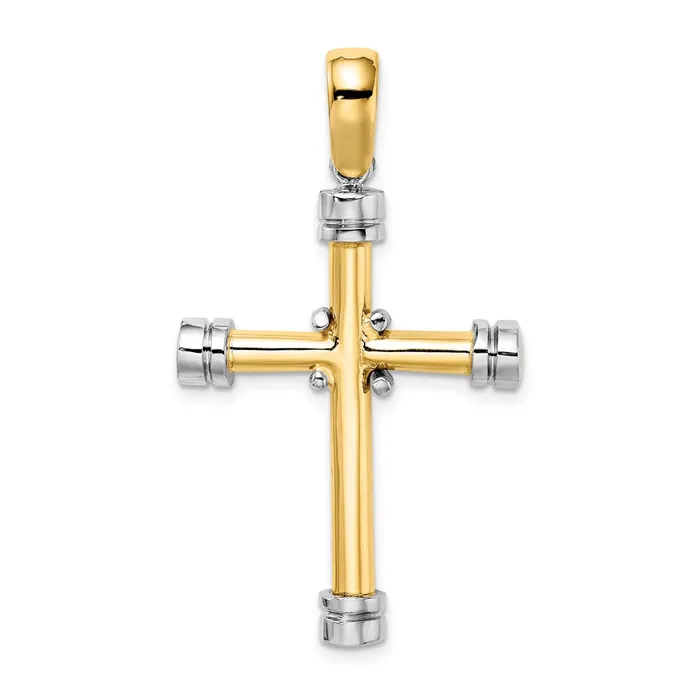 Rings Goldia 14k Twotone Gold Polished w X In Center Cross