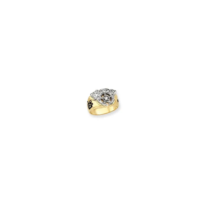 Rings Goldia 14k Twotone Gold VS Diamond mens masonic ring