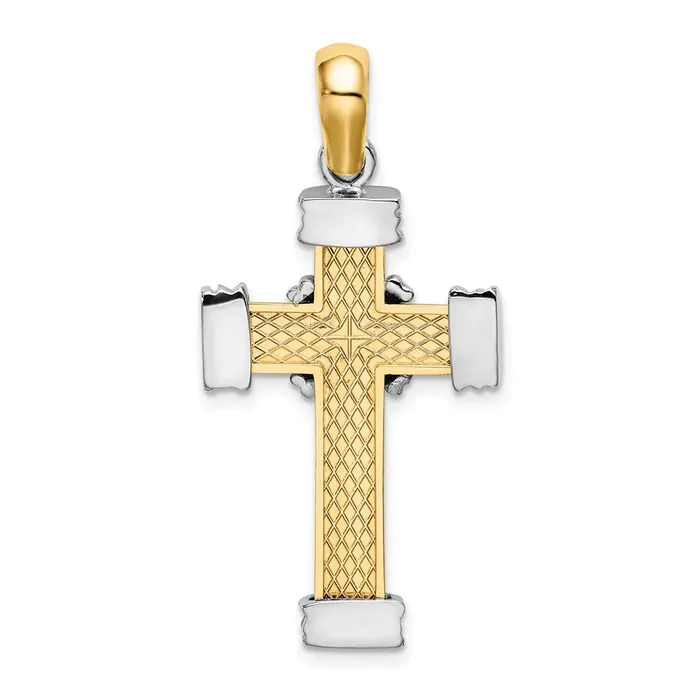 Rings Goldia 14k Twotone Gold wRhodium Polished Cross Charm