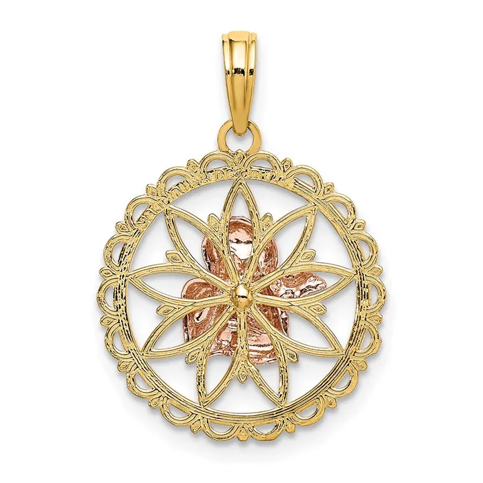 Rings Goldia 14k Twotone Gold wWhite Rhodium Cutout Angel Charm