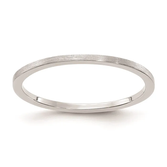 Rings Goldia 14K White Gold 12mm Flat Satin Stackable Mens Ladies Wedding Band Ring