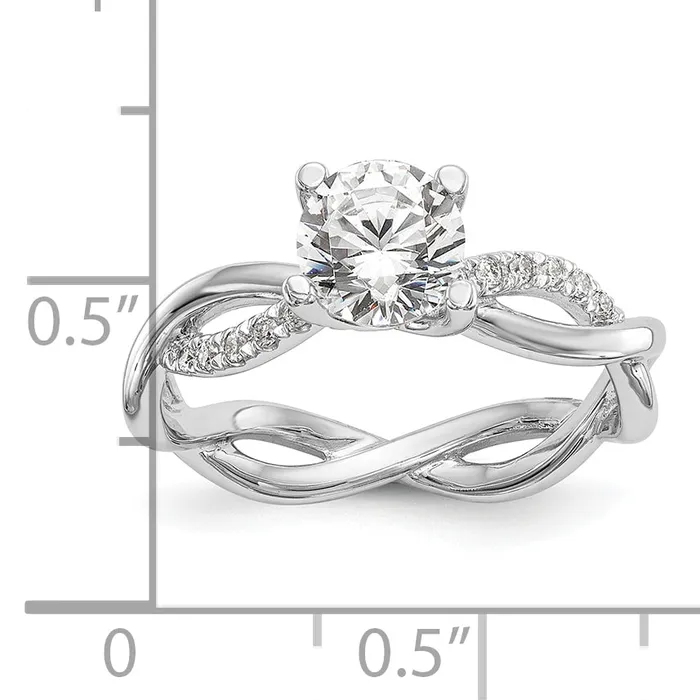 Rings Goldia 14k White Gold 14 Ct Lab Grown Diamond VSSI G 1 Ct Center Round Bypass Engagement Ring
