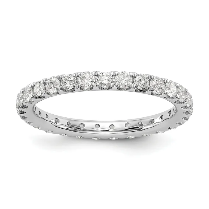 Rings Goldia 14k White Gold 1 Ct Lab Grown Diamond VSSI G Shared Prong Eternity Band Ring