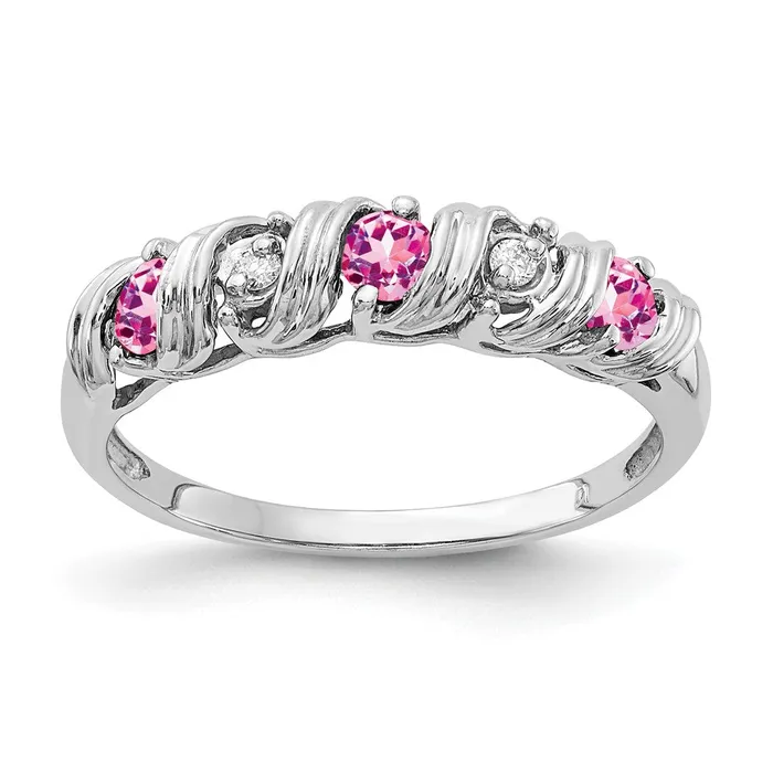 Rings Goldia 14k White Gold 275mm Pink Sapphire AA Diamond ring