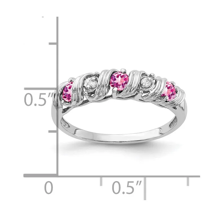 Rings Goldia 14k White Gold 275mm Pink Sapphire AA Diamond ring