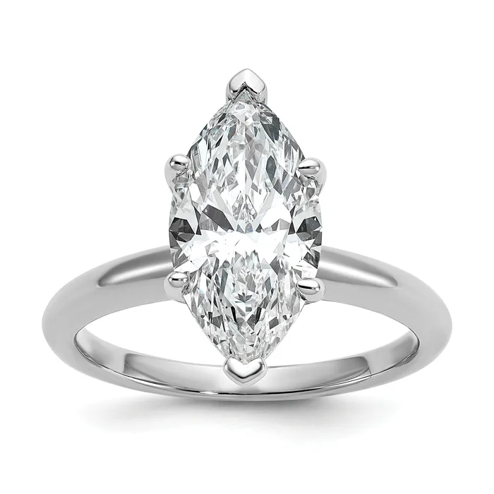 Rings Goldia 14k White Gold 3 Ct Certified Lab Grown Diamond VSSI G Marquise Solitaire Engagement Ring