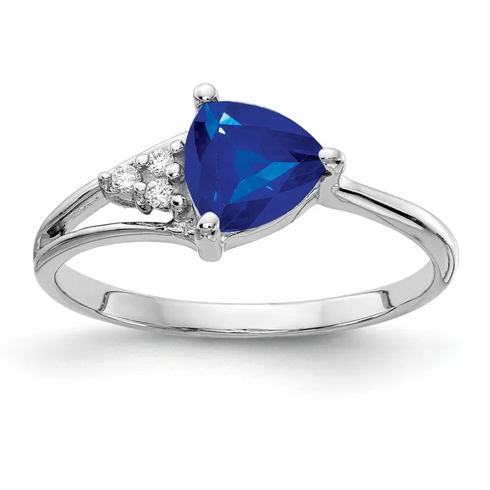 Rings Goldia 14k White Gold 6mm Sapphire VS Diamond ring
