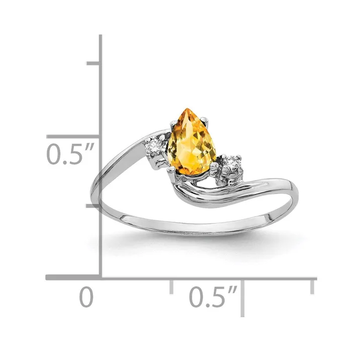 Rings Goldia 14k White Gold 6x4mm Pear Citrine A Real Diamond ring