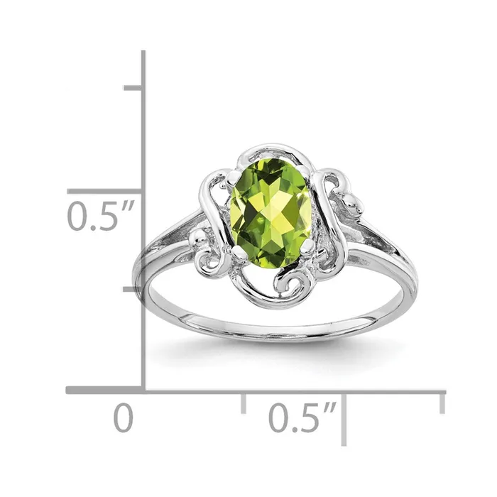 Rings Goldia 14k White Gold 7x5mm Oval Peridot ring