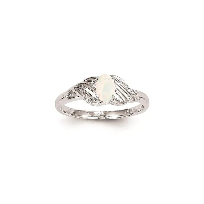 Rings Goldia 14k White Gold Genuine Opal Diamond Ring