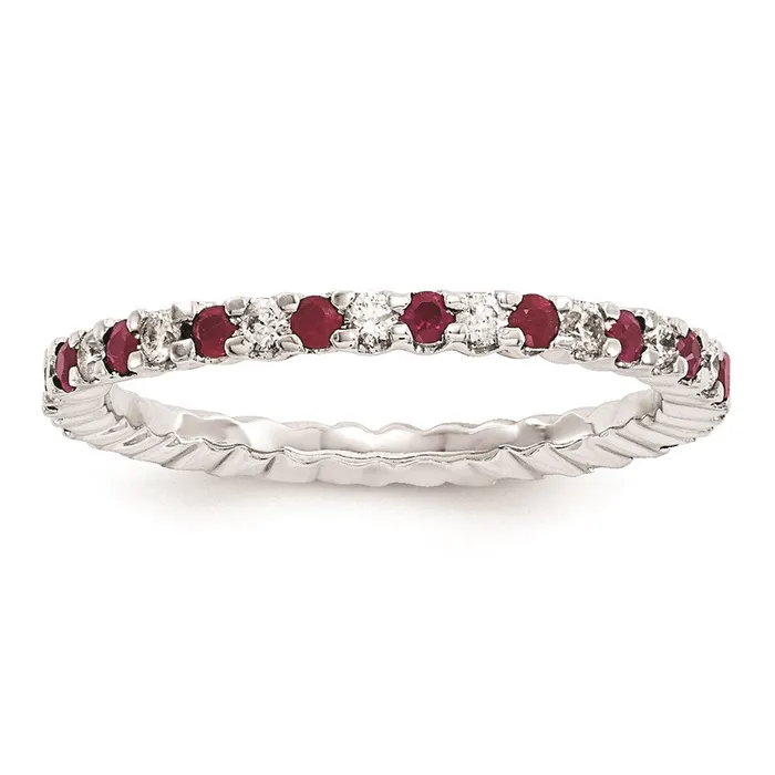 Rings Goldia 14k White Gold Real Diamond Ruby ring