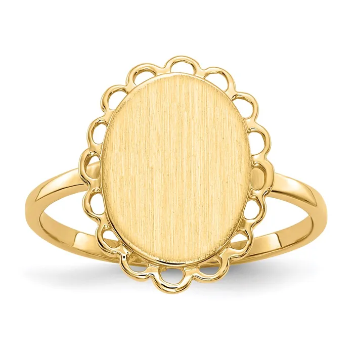 Rings Goldia 14K Yellow Gold 120x90mm Open Back Signet Ring