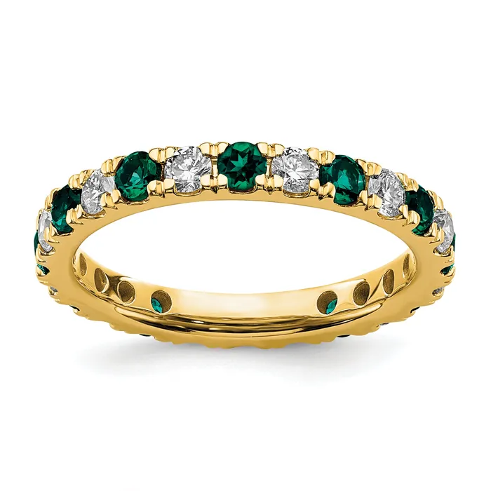 Rings Goldia 14k Yellow Gold 34 Ct Lab Grown Diamond VSSI G and Lab Created Alexandrite Eternity Band Ring