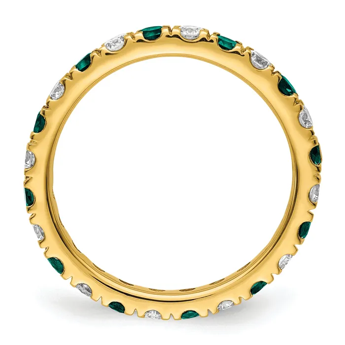 Rings Goldia 14k Yellow Gold 34 Ct Lab Grown Diamond VSSI G and Lab Created Alexandrite Eternity Band Ring
