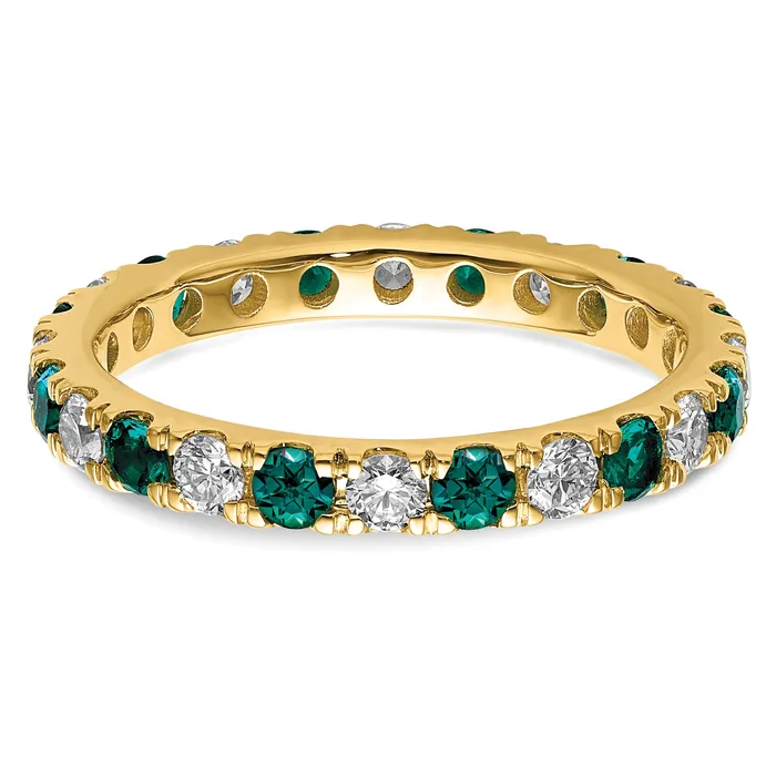 Rings Goldia 14k Yellow Gold 34 Ct Lab Grown Diamond VSSI G and Lab Created Alexandrite Eternity Band Ring