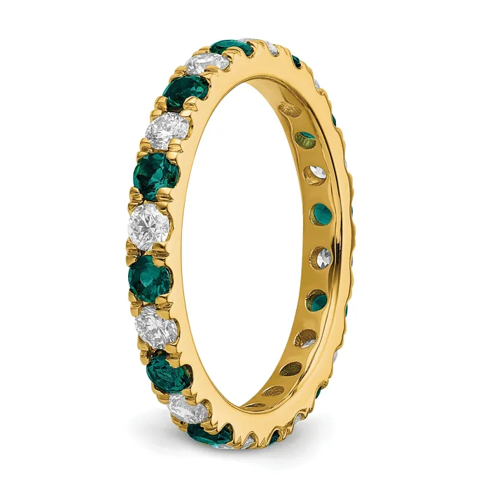 Rings Goldia 14k Yellow Gold 34 Ct Lab Grown Diamond VSSI G and Lab Created Alexandrite Eternity Band Ring
