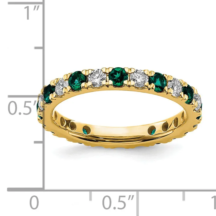 Rings Goldia 14k Yellow Gold 34 Ct Lab Grown Diamond VSSI G and Lab Created Alexandrite Eternity Band Ring