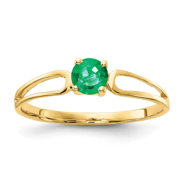 Rings Goldia 14K Yellow Gold 4mm Emerald ring