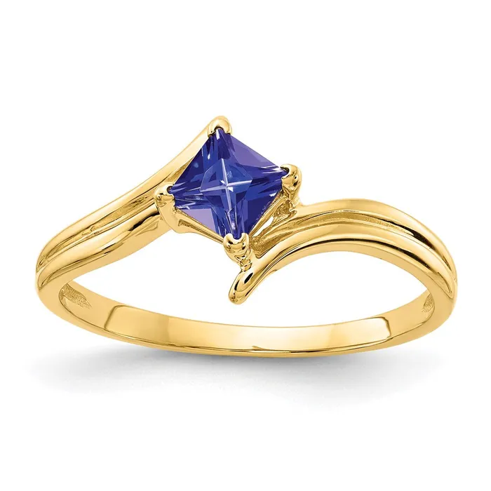 Rings Goldia 14k Yellow Gold 4mm Princess Cut Tanzanite ring