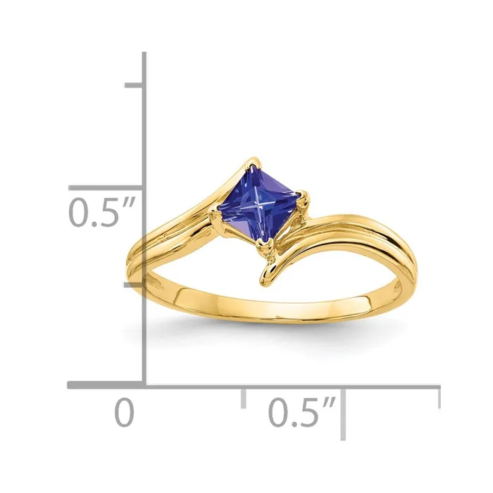 Rings Goldia 14k Yellow Gold 4mm Princess Cut Tanzanite ring