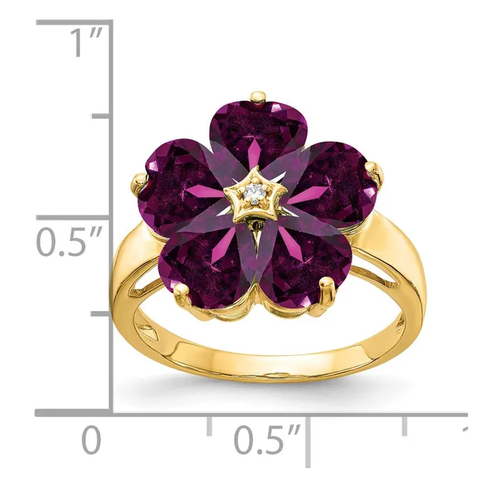 Rings Goldia 14k Yellow Gold 6mm Heart Rhodolite Garnet A Diamond ring