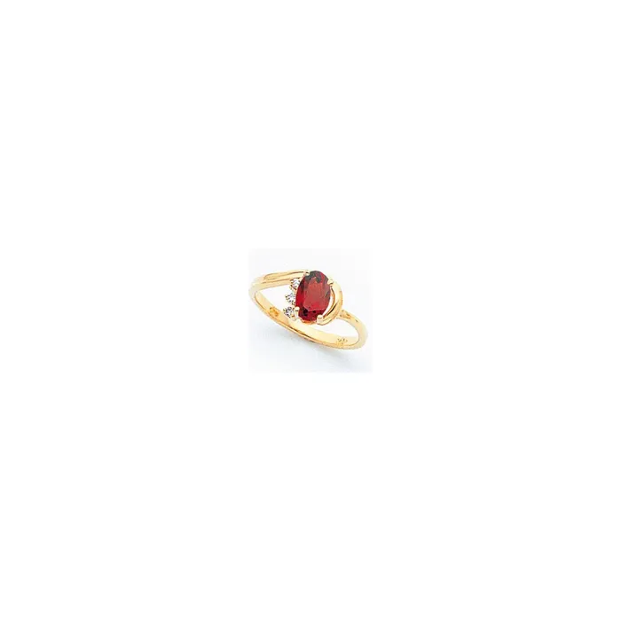 Rings Goldia 14k Yellow Gold 7x5mm Oval Garnet Checker A Diamond ring