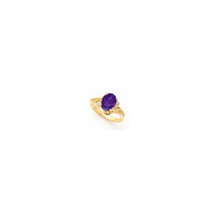 Rings Goldia 14k Yellow Gold 9x7mm Oval Tsavorite AAA Diamond ring
