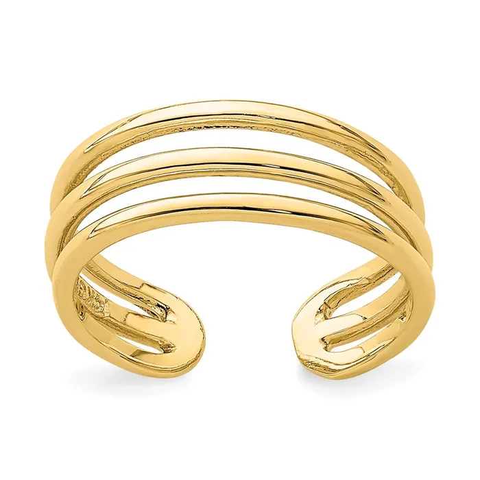 Rings Goldia 14k Yellow Gold Polished 3 Row Toe Ring