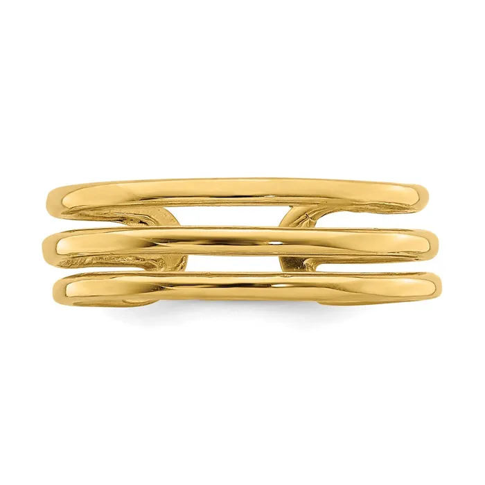Rings Goldia 14k Yellow Gold Polished 3 Row Toe Ring