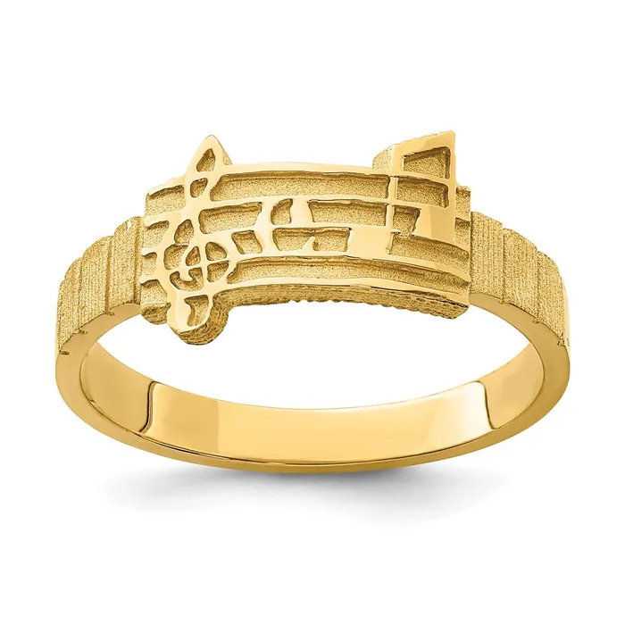 Rings Goldia 14K Yellow Gold Polished u0026 Brushed Music Notes Ring