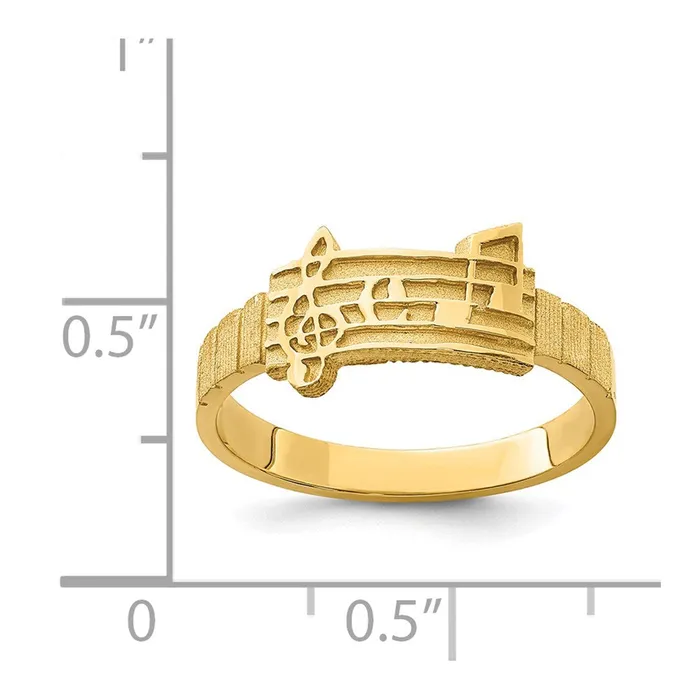 Rings Goldia 14K Yellow Gold Polished u0026 Brushed Music Notes Ring