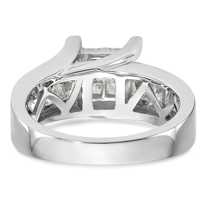 Rings Goldia 200ct CZ Solid Real 14K White Gold Complete Cluster Engagement Ring