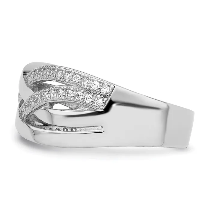 Rings Goldia Brilliant Embers Sterling Silver Rhodiumplated 44 Stone Micro Pav CZ Polished Ring