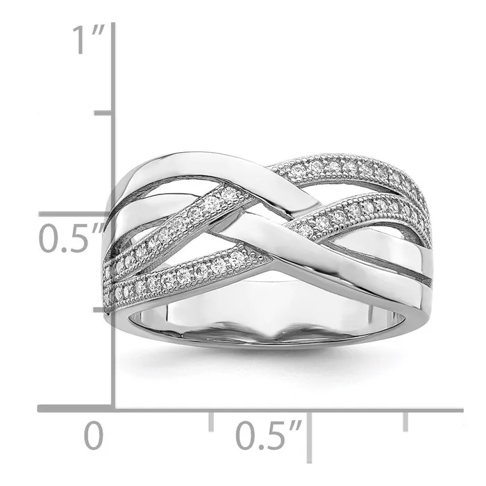 Rings Goldia Brilliant Embers Sterling Silver Rhodiumplated 44 Stone Micro Pav CZ Polished Ring