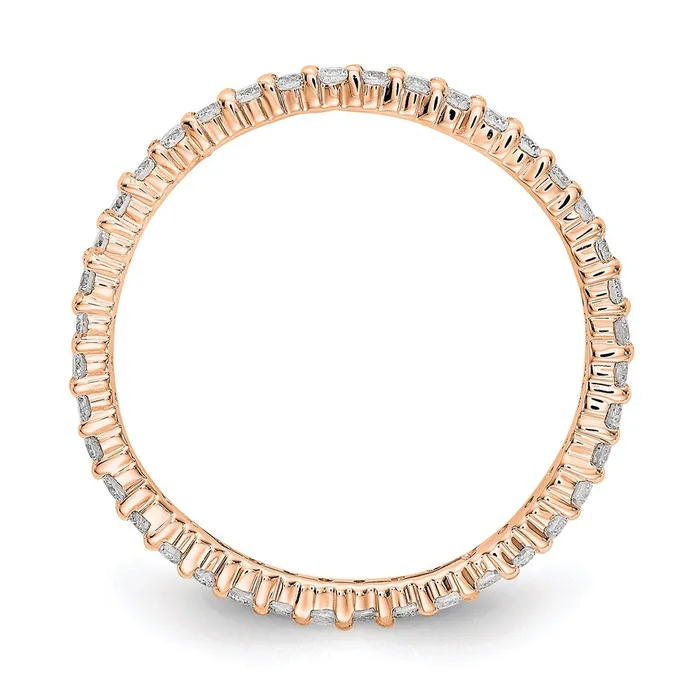 Rings Goldiacom 12ct Natural Diamond Wedding Ring Womens Stackable Eternity Band 14k Rose Gold