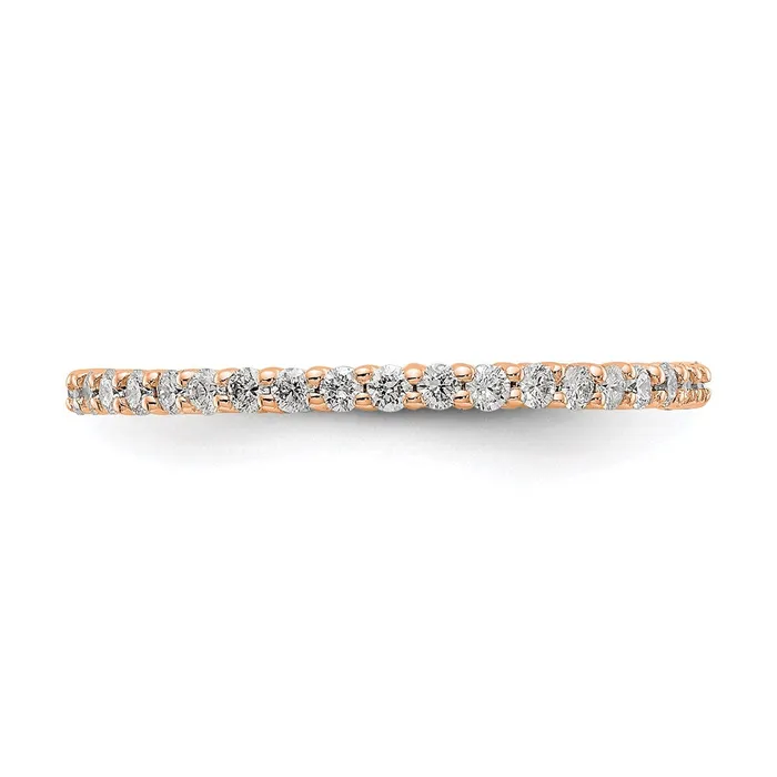 Rings Goldiacom 12ct Natural Diamond Wedding Ring Womens Stackable Eternity Band 14k Rose Gold