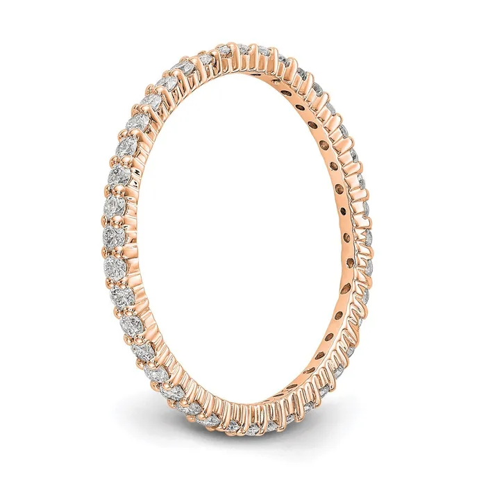 Rings Goldiacom 12ct Natural Diamond Wedding Ring Womens Stackable Eternity Band 14k Rose Gold